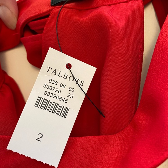 New w Tag Red Talbots High Neck Jumpsuit size 2 - Picture 4 of 4